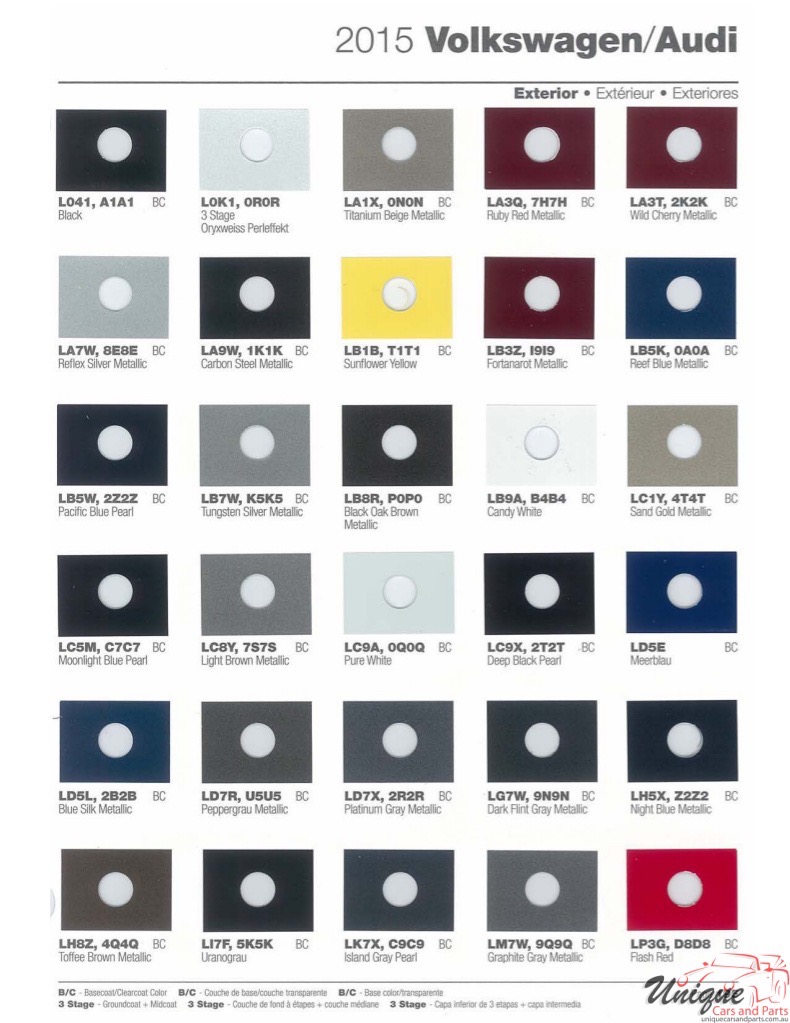 2015 Volkswagen Paint Charts Martin-Senour 1